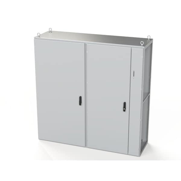 3 Point Latch with Coinproof/Padlocking Swing Handle Electrical Enclosures, 70.87 in H, 22 in D